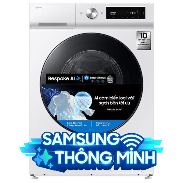 Máy giặt Samsung Bespoke AI EcoBubble Inverter 10 kg WW10DB7U34GWSV